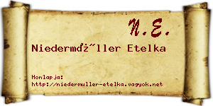 Niedermüller Etelka névjegykártya